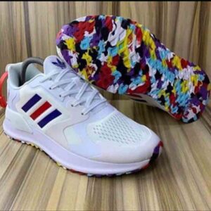 Adidas with colourful stripes