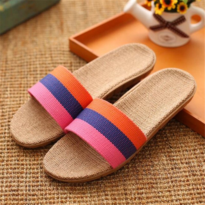 Linen non-slip summer slippers
