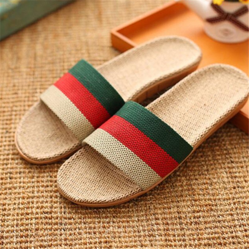 Linen non-slip summer slippers