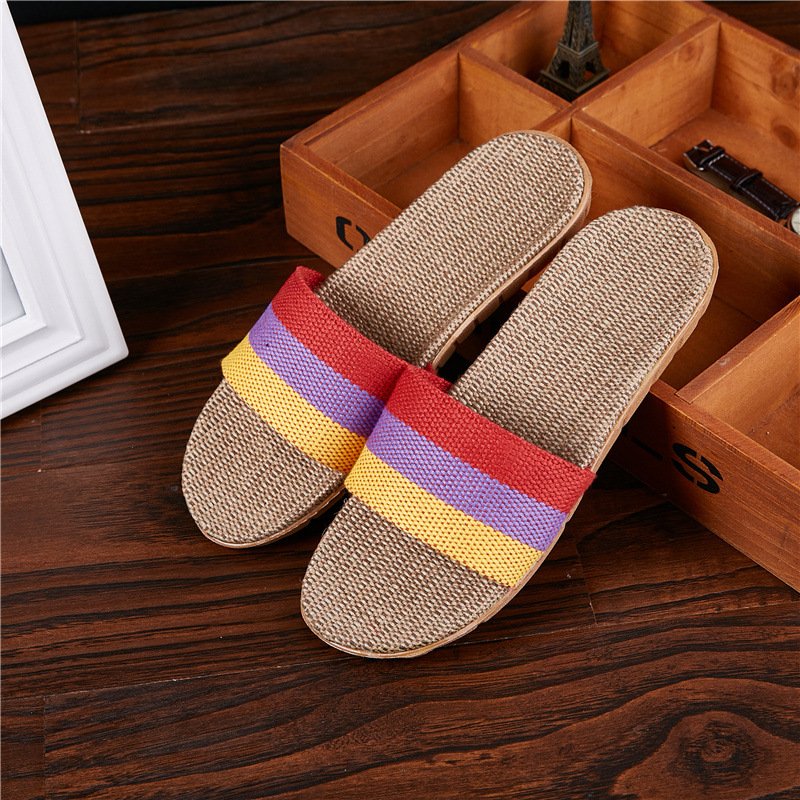 Linen non-slip summer slippers