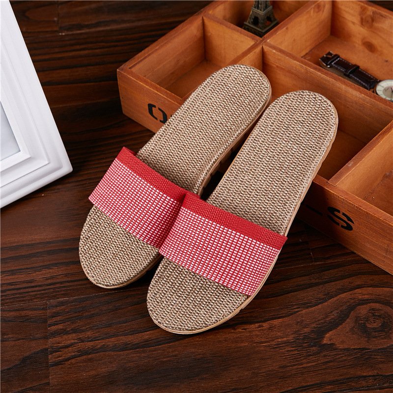 Linen non-slip summer slippers