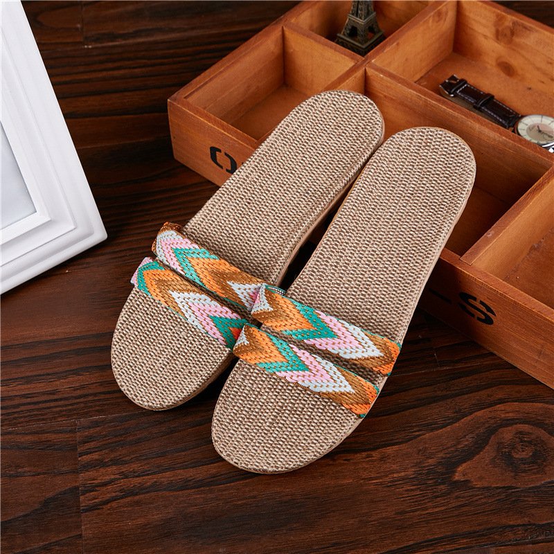 Linen non-slip summer slippers
