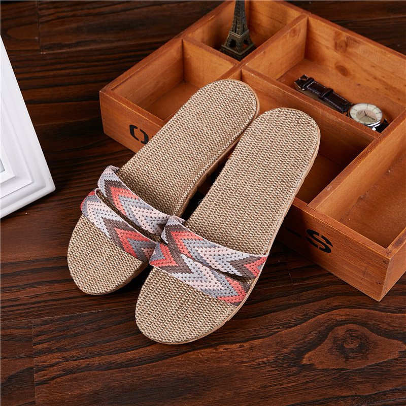 Linen non-slip summer slippers