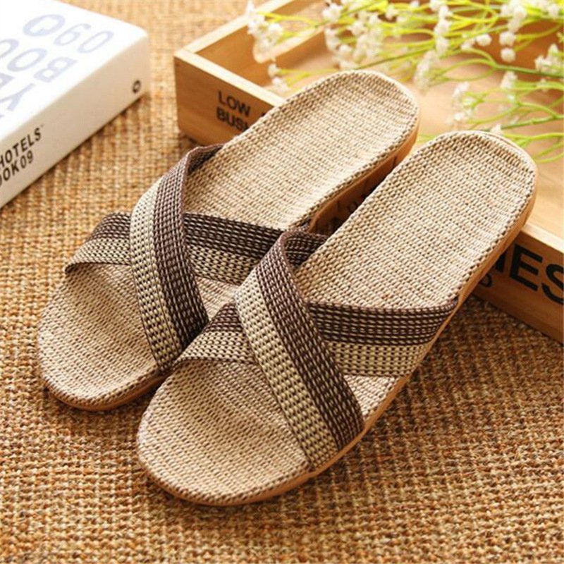 Linen non-slip summer slippers