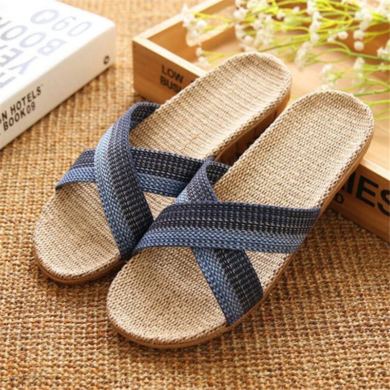 Linen non-slip summer slippers