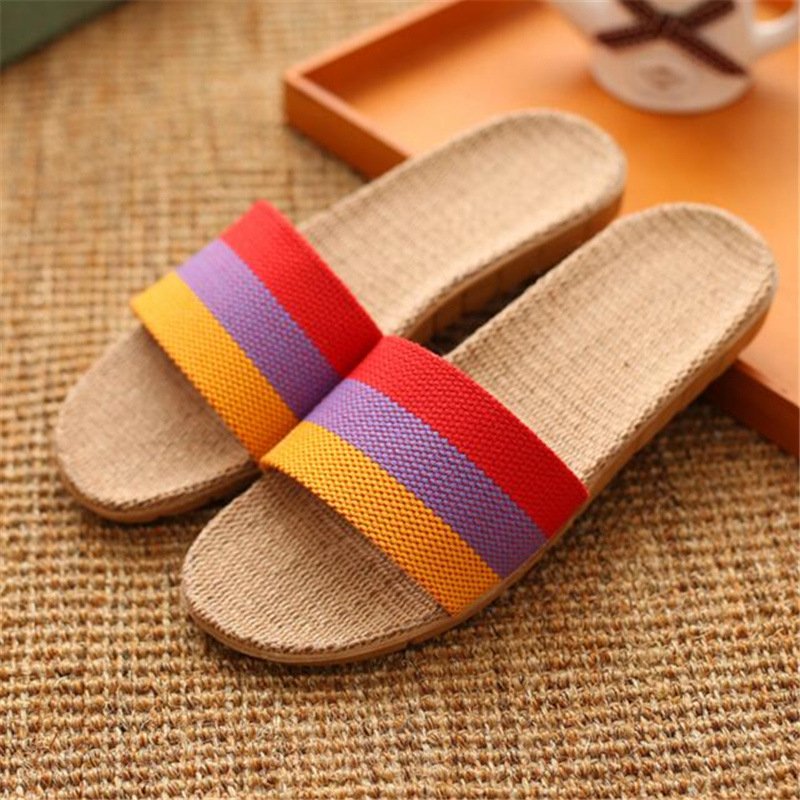 Linen non-slip summer slippers
