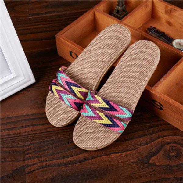 Linen non-slip summer slippers