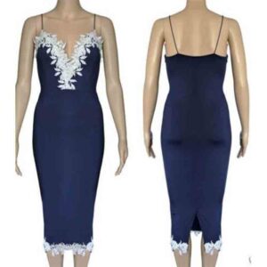 2021 sling lace V collar dress